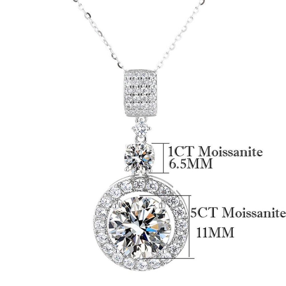 Certified 6ct. t.w. Moissanite Diamond Necklace NEW - Picture 12 of 15